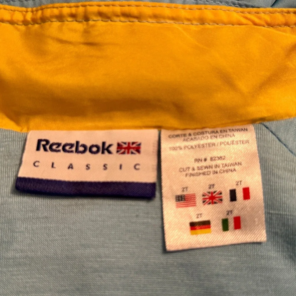 Reebok Classic Kids Windbreaker Jacket Hooded Athletic Dept Size 2T Blue